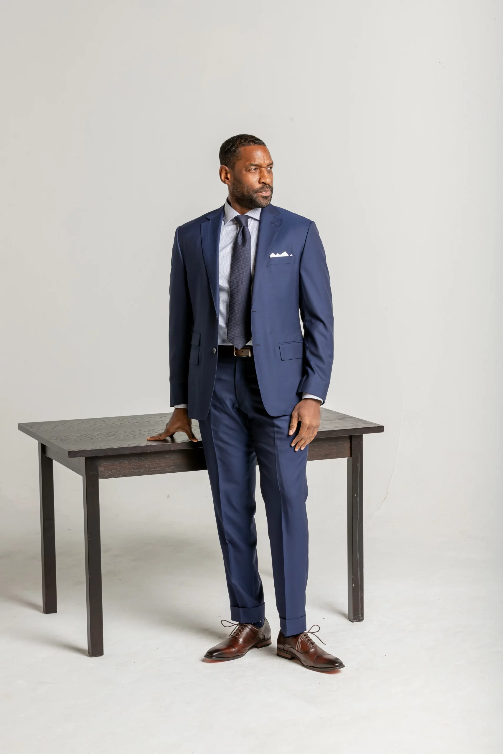 Recent Looks 1 Navy tuxedo with shawl lapel - wedding party