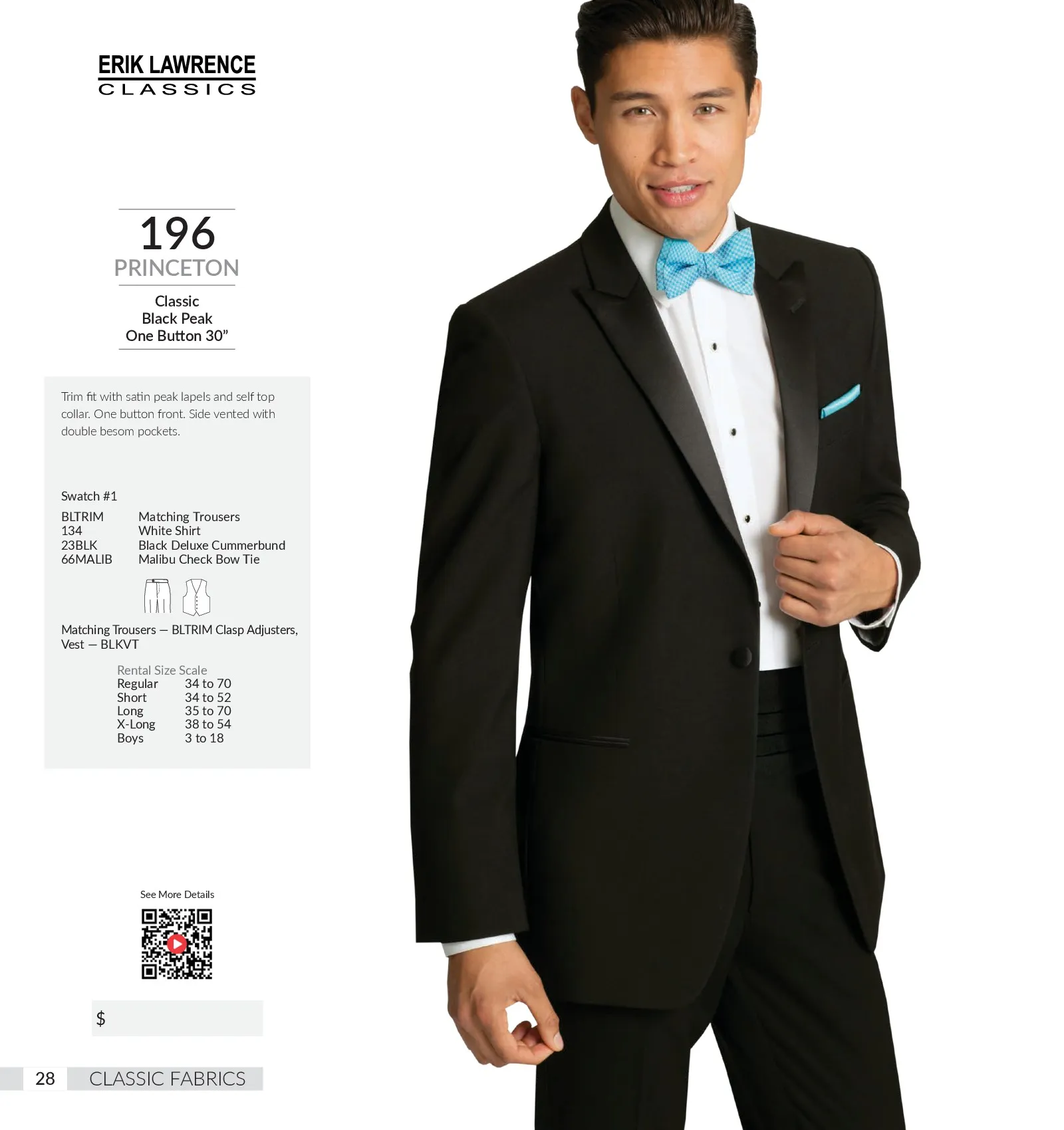 Princeton navy shawl lapel tuxedo rental — Gainesville VA formal event